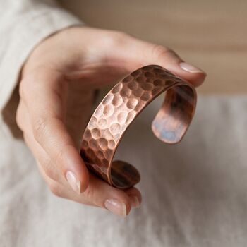 Handmade Hammered Copper Cuff Bracelet, 2 of 5
