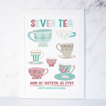 Personalised Tea Print 70th Birthday Present, 2 of 4