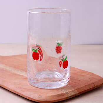 G Decor Berry And Bow Bubble Glasses Handcrafted And Handmade Bubble Textured Fruit And Ribbon Bow Drinkware, 3 of 8