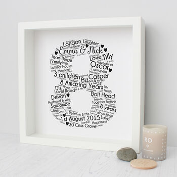Personalised 8th Wedding Anniversary Gift, 5 of 9