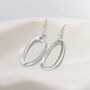 Sterling Silver Oval Ripple Earrings, thumbnail 5 of 11