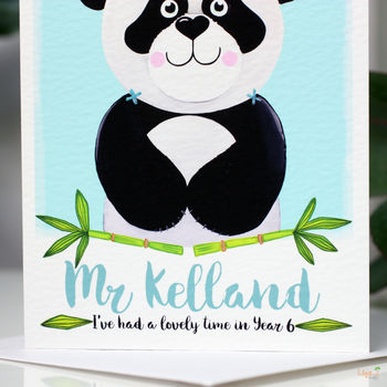 Personalised Panda Thank You Teacher Card, 5 of 9