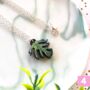 Houseplant Leaf Wooden Charm Chain Necklace, thumbnail 4 of 12