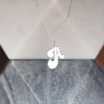 Solid Silver 'Groovy' Letter Charm Necklace, 6 of 11