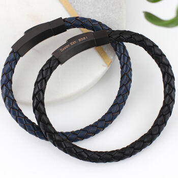 Personalised Black Ruthenium Hexagonal Clasp Bracelet, 2 of 5