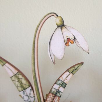 Wooden 'Potted' Snowdrop Flower Home Decoration, 4 of 5