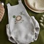 First Birthday Embroidered Lion Romper Outfit, thumbnail 1 of 6