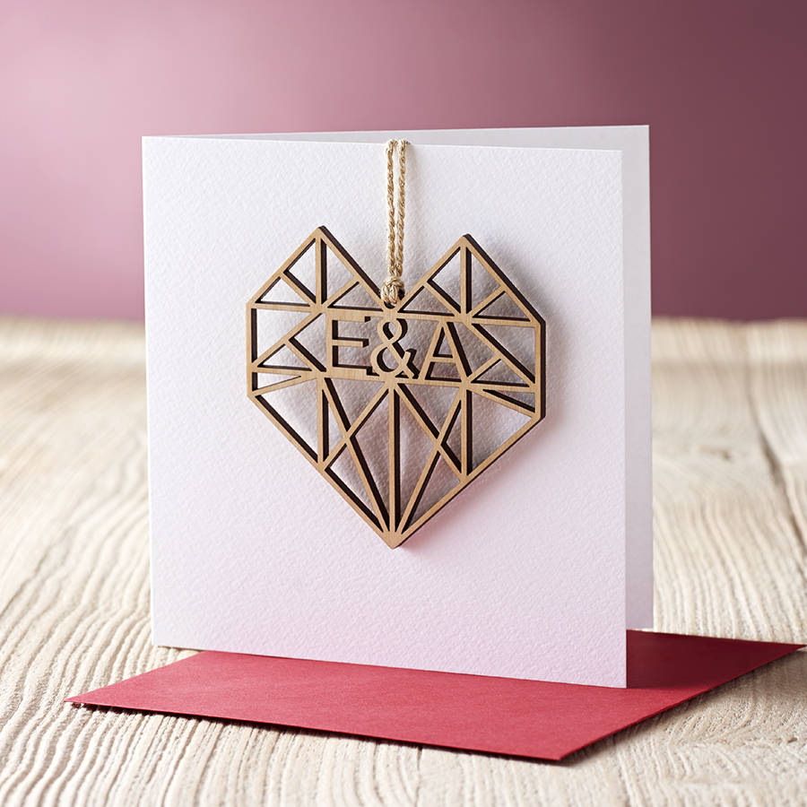 Geometric Heart Valentine's Card, 1 of 8