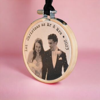 1st Christmas As Mr And Mrs Personalised Decoration, 5 of 5