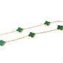 Clover Necklace Gold/Green, thumbnail 2 of 2