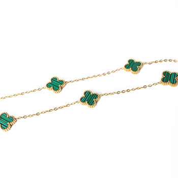 Clover Necklace Gold/Green, 2 of 2