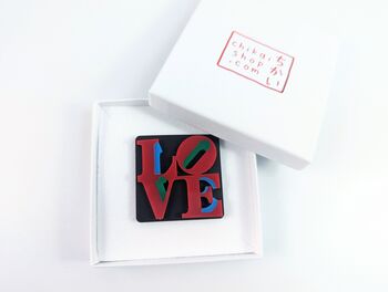 Love Brooch Acrylic Love Art Badge Love Pin Badge, 4 of 9