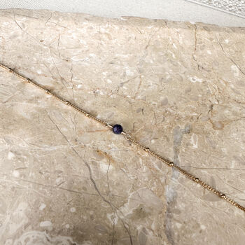 September Birthstone Sapphire Gold Necklace, 3 of 4