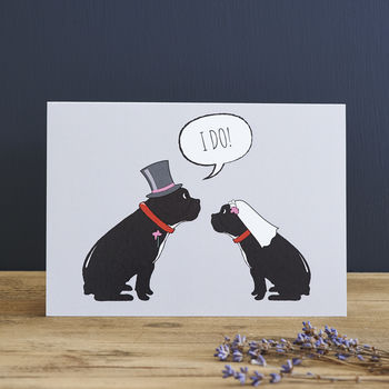 French Bulldog Wedding / Engagement Card, 2 of 2