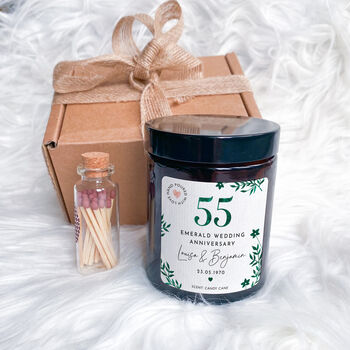 Emerald 55 Years Candle Personalised Gift, 3 of 7