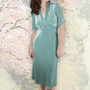 Elegant Tea Dress In Our Sumptuous Seafoam Silk Velvet, thumbnail 1 of 3