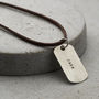 Personalised Men's Silver And Leather Dog Tag Necklace, thumbnail 1 of 8