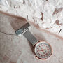 Rose Gold And Blue Scissor Hand Mesh Fob Watch, thumbnail 1 of 6