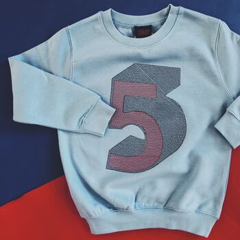 Personalised Number Children's Embroidered Sweatshirt, 3 of 5