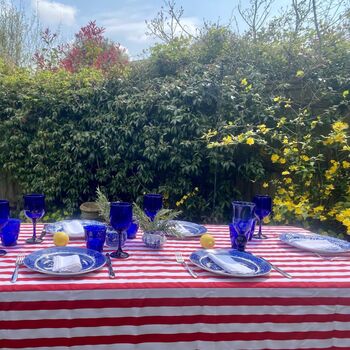 Red Stripe Tablecloth Riviera Range, 4 of 4