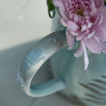 Personalised Blue Fern Ceramic Pitcher, 5 of 10