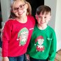 Personalised Selfie Elfie Children's Christmas Jumper, thumbnail 1 of 6
