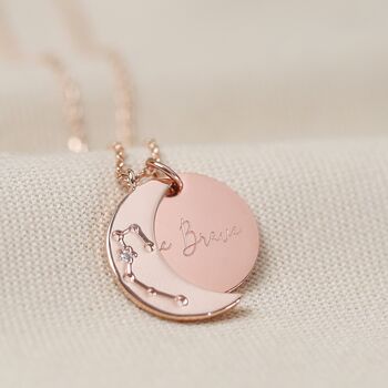 Personalised Rose Gold Plated Moon Necklace, 3 of 7