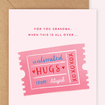 Personalised Hug Coupon Mother's Day Card, 3 of 5