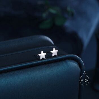 Tiny Star Stud Earrings In Sterling Silver, 3 of 12
