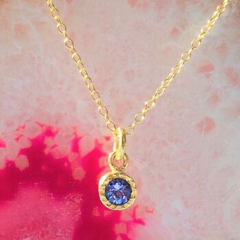 Tanzanite December Birthstone Rose Gold Plated Necklace, 5 of 8