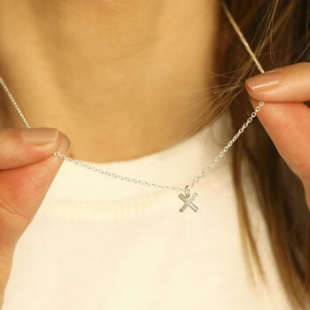 Kiss 'X' Necklace In Silver Or Gold Vermeil Plated, 6 of 8