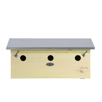 Wooden Sparrow Birdhouse With Protective Zinc Roof Gift, 3 of 6