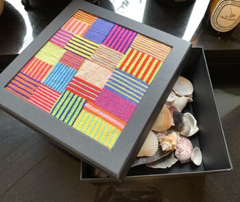 Rainbow Stripes Stitch Your Own Box Tapestry Kit, 7 of 7
