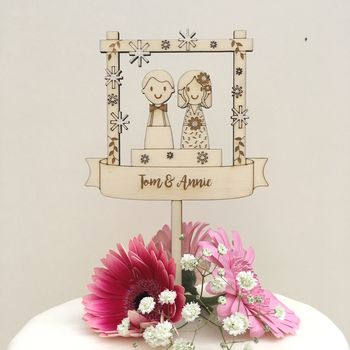 Personalised Winter Wedding Cake Topper, 2 of 7