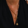 18 K Gold Plated Sterling Silver Lariat T Bar Necklace, thumbnail 4 of 5