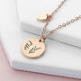 Personalised Birth Flower Matte Heart And Disc Necklace, thumbnail 6 of 12