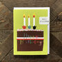 Mini Green Happy Birthday Cake Card, thumbnail 5 of 5