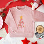 Liberty Of London Christmas Tree Children's Jumper Pink, thumbnail 2 of 8