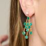 Clara Freshwater Pearl And Emerald Earrings, thumbnail 1 of 3