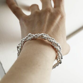 Sterling Silver Bubbles Bangle, 4 of 5