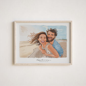 Personalised Couple Portrait From Photo, 4 of 11