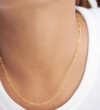 Paperclip Mini Link Gold Vermeil Chain, 2 of 3