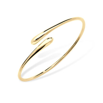 Cross Open Drop Bangle In Gold Vermeil Plated, 2 of 4