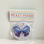 Blue Patterned Butterfly Pocket Mirror, thumbnail 3 of 4