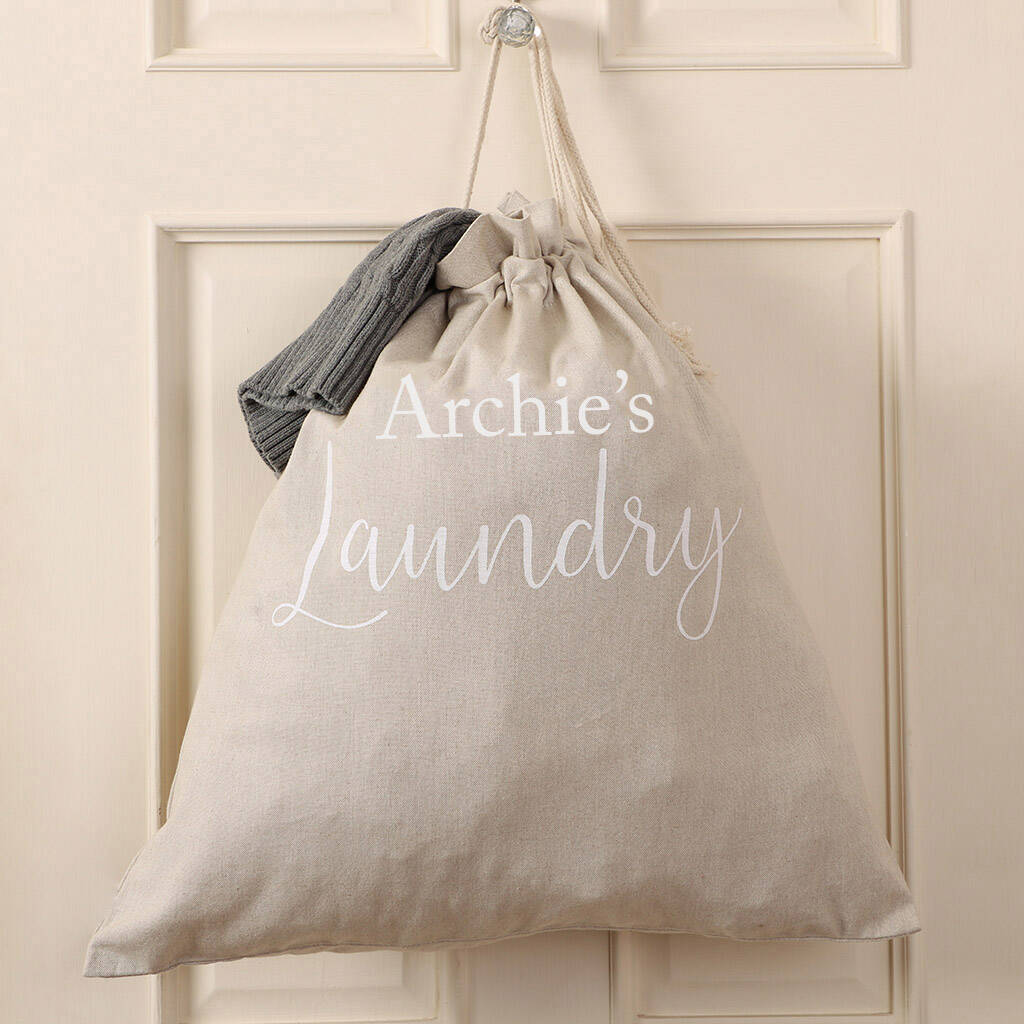 Personalised Laundry Room Drawstring Wash Bag By Dibor