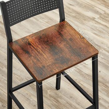 Set Of Two Breakfast Kitchen Bar Stool Counter Chairs, 7 of 9