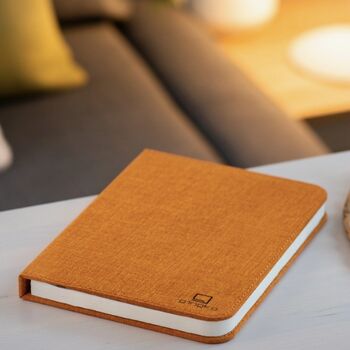 Linen Fabric Book Light, Gift Boxed In Burnt Orange, 3 of 3