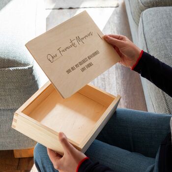 Personalised Our Favourite Memories Photo Box With Sliding Lid, 2 of 4