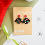 Black Rainbow Christmas Lights Jumper Earrings, thumbnail 3 of 3