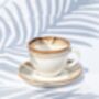 Beige Tea Cup With Saucer Handmade Porcelain Drip Glaze, thumbnail 6 of 6